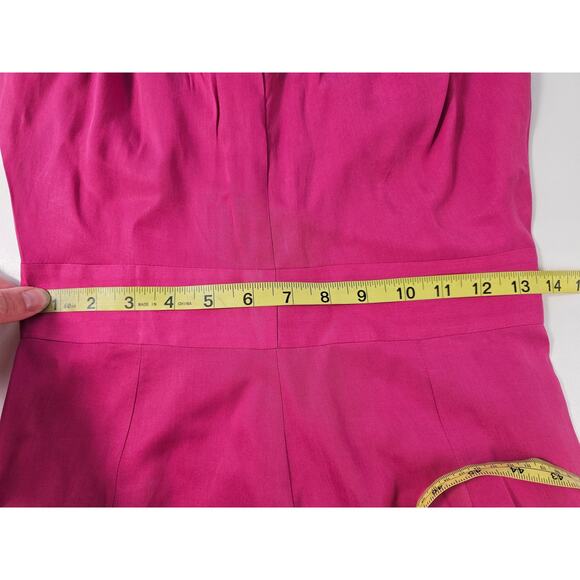 NWT banana republic 2P 2 PETITE fuchsia 100 % Lyocell halter satin dress formal - Picture 8 of 8